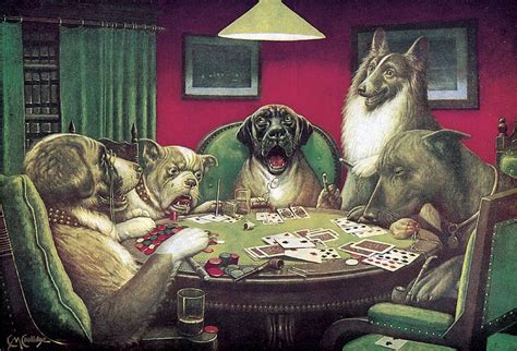 quadro cachorros jogando poker significado|Coolidge e suas curiosas pinturas de cachorros jogando poker.